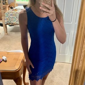 Alfani Royal Blue Lace Sleeveless Dress